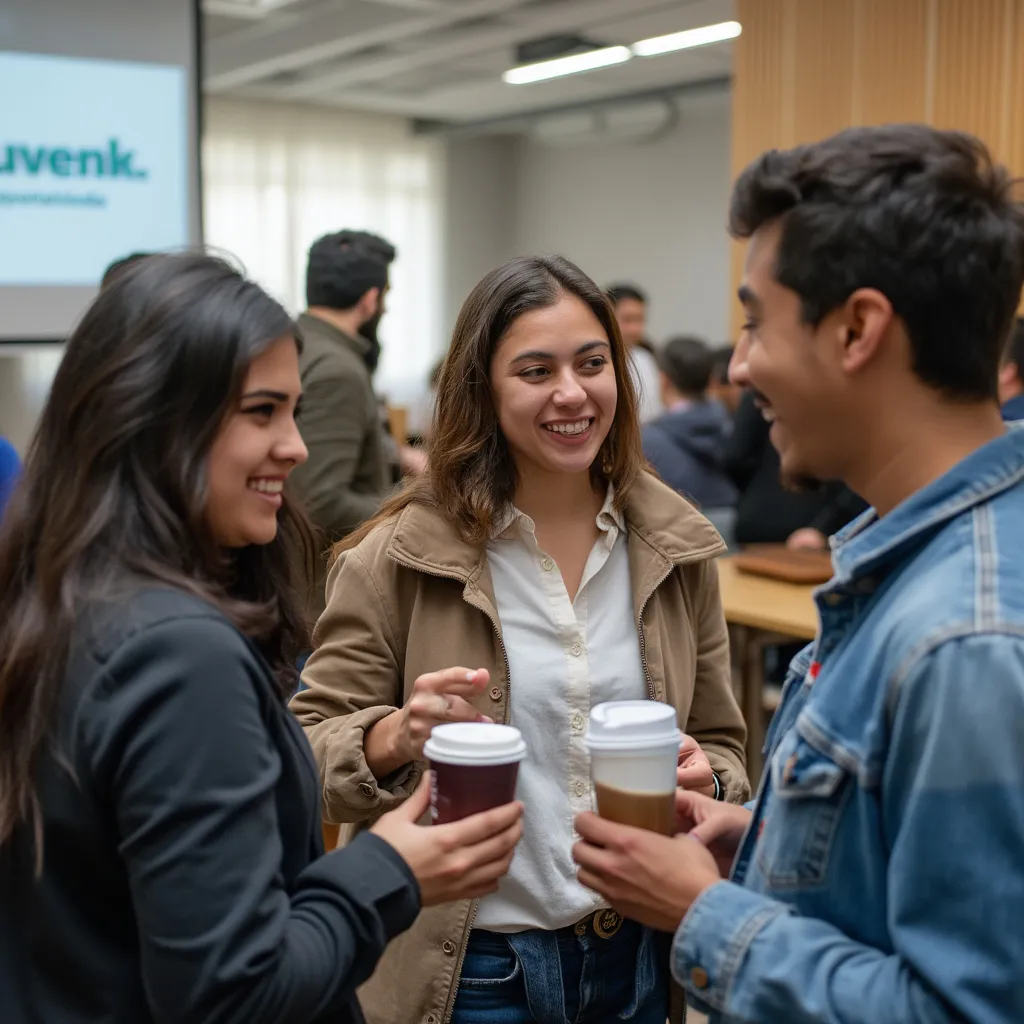 Networking en evento financiero